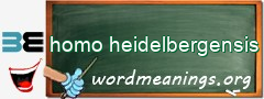 WordMeaning blackboard for homo heidelbergensis